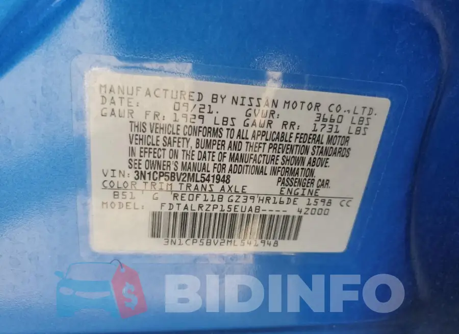 3N1CP5BV2ML541948 Photo# 12