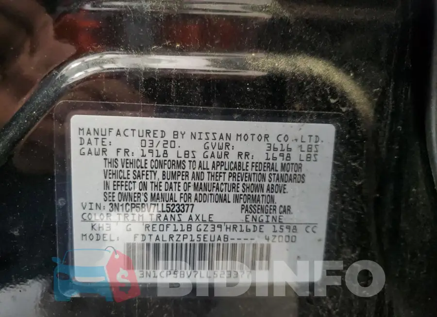 3N1CP5BV7LL523377 Photo# 12