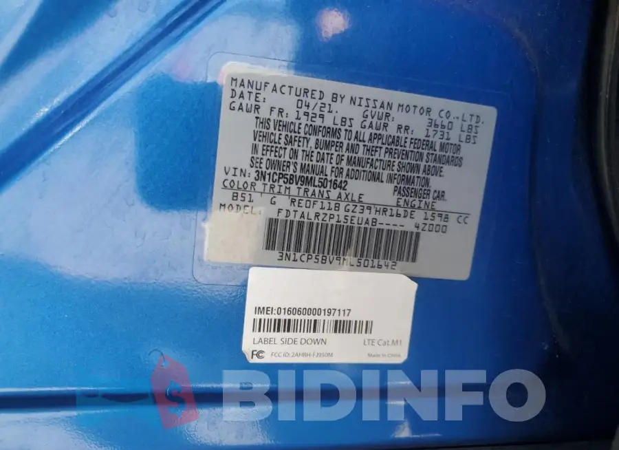 3N1CP5BV9ML501642 Photo# 13