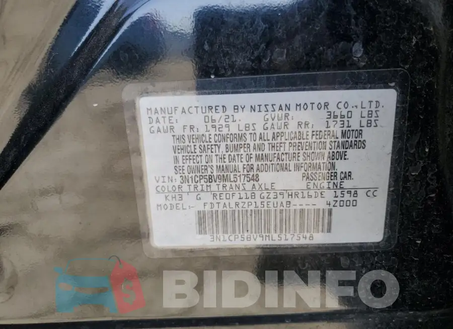 3N1CP5BV9ML517548 Photo# 12