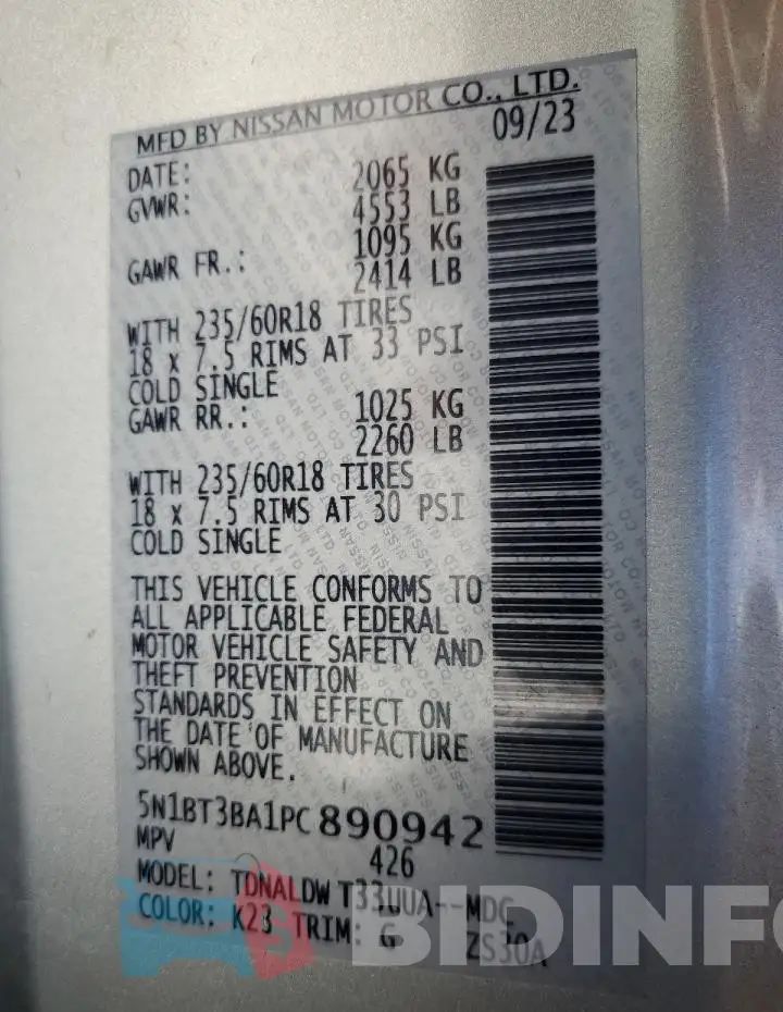 5N1BT3BA1PC890942 Photo# 14