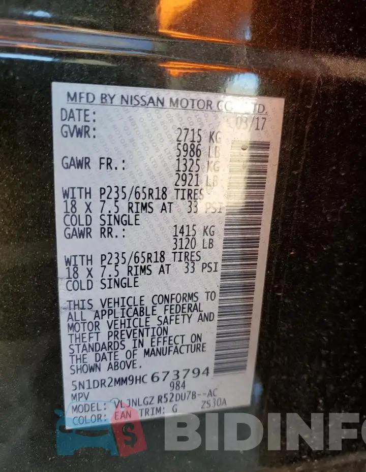 5N1DR2MM9HC673794 Photo# 14
