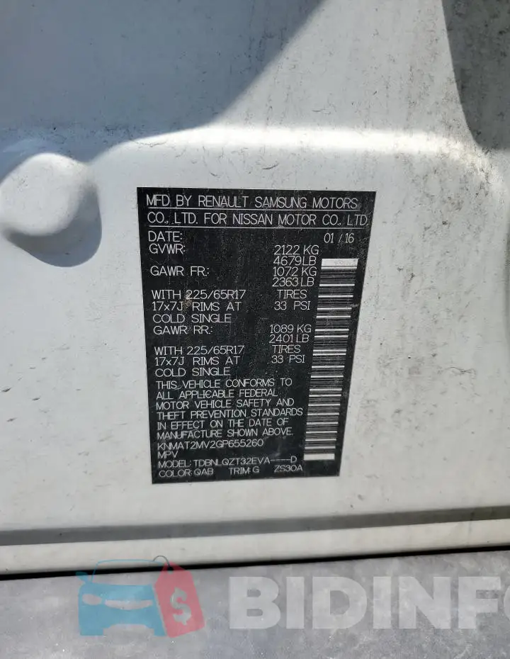 KNMAT2MV2GP655260 Photo# 13