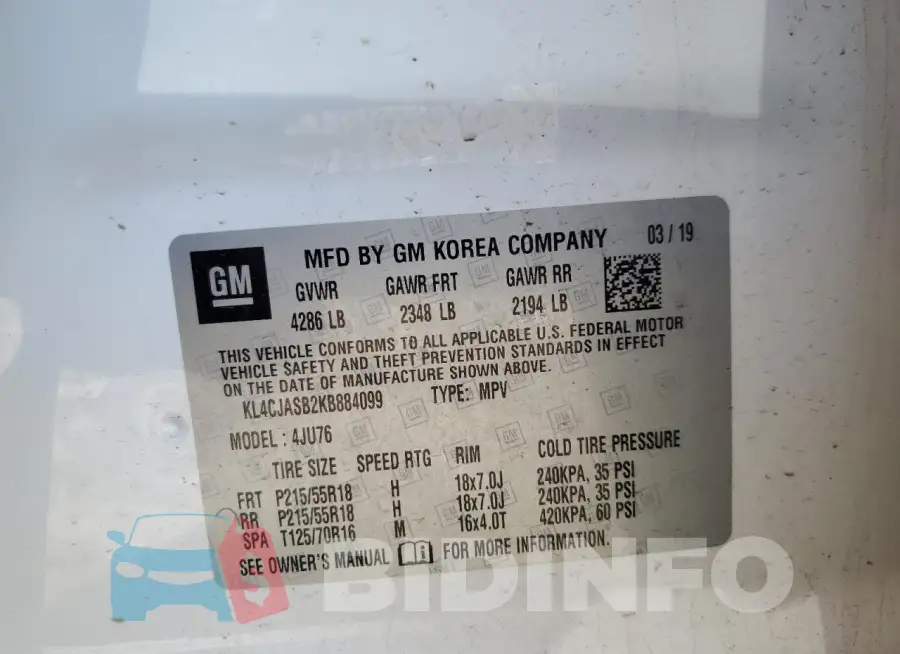 KL4CJASB2KB884099 Photo# 13