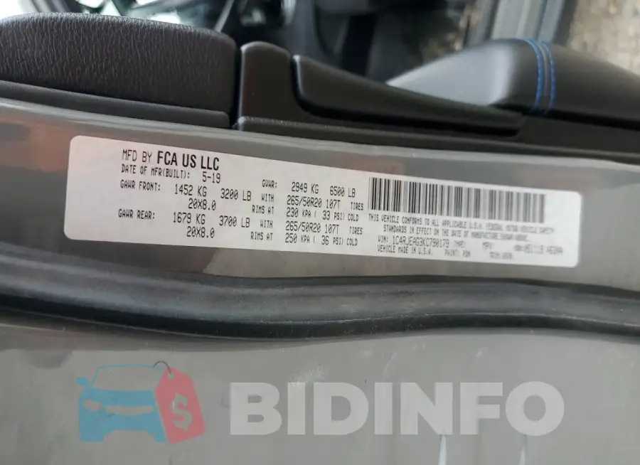1C4RJEAG3KC790179 Photo# 13