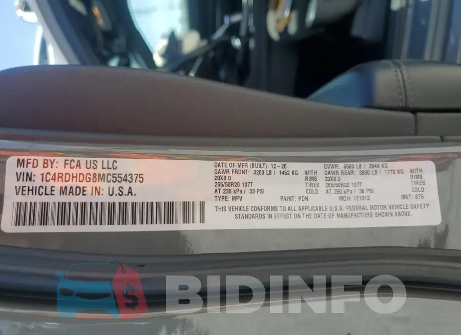 1C4RDHDG8MC554375 Photo# 13
