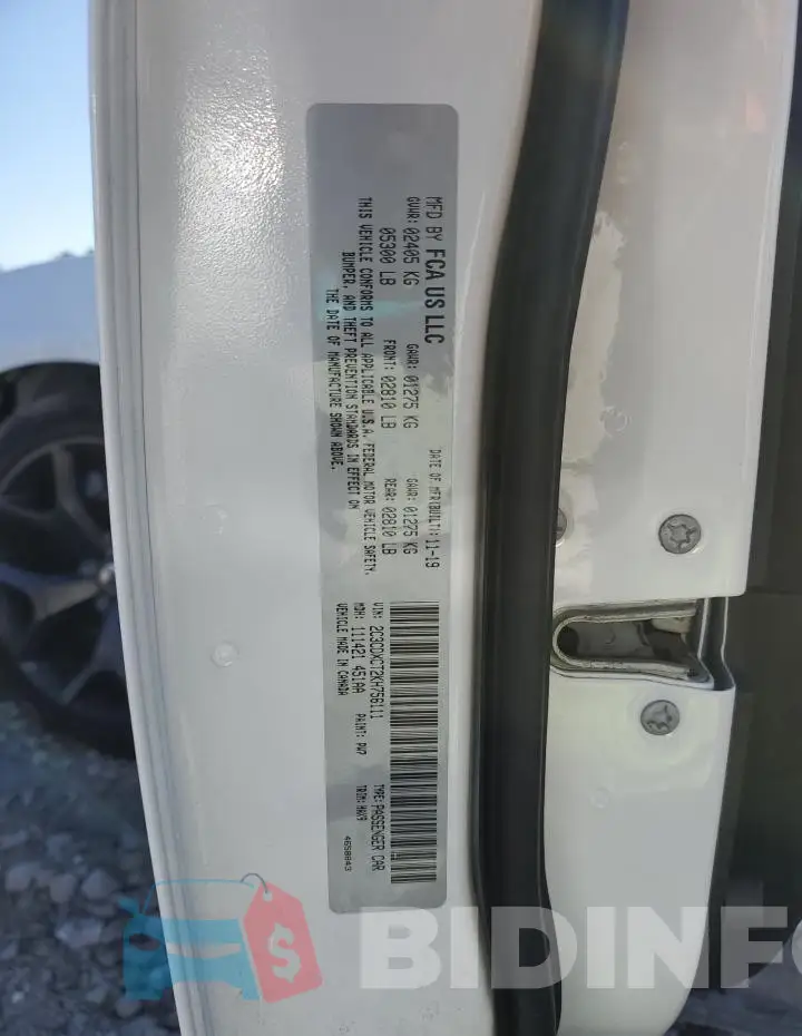 2C3CDXCT2KH756111 Photo# 13