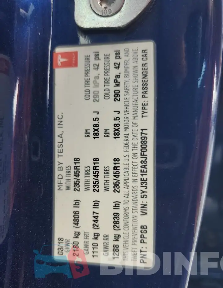 5YJ3E1EA8JF008971 Photo# 12