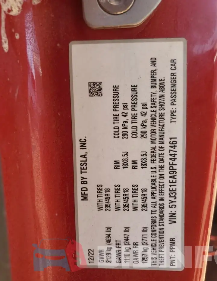5YJ3E1EA9PF447461 Photo# 12
