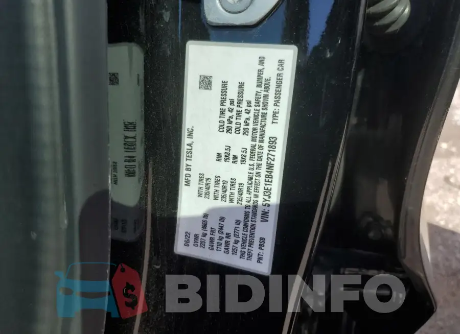 5YJ3E1EB4NF271893 Photo# 12