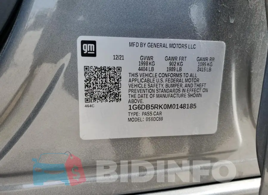 1G6DB5RK0M0148185 Photo# 12