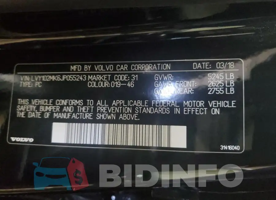 LVY102MK6JP055243 Photo# 12