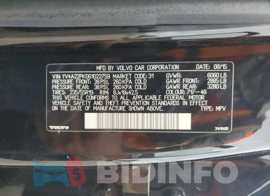 YV4A22PK0G1022759 Photo# 12