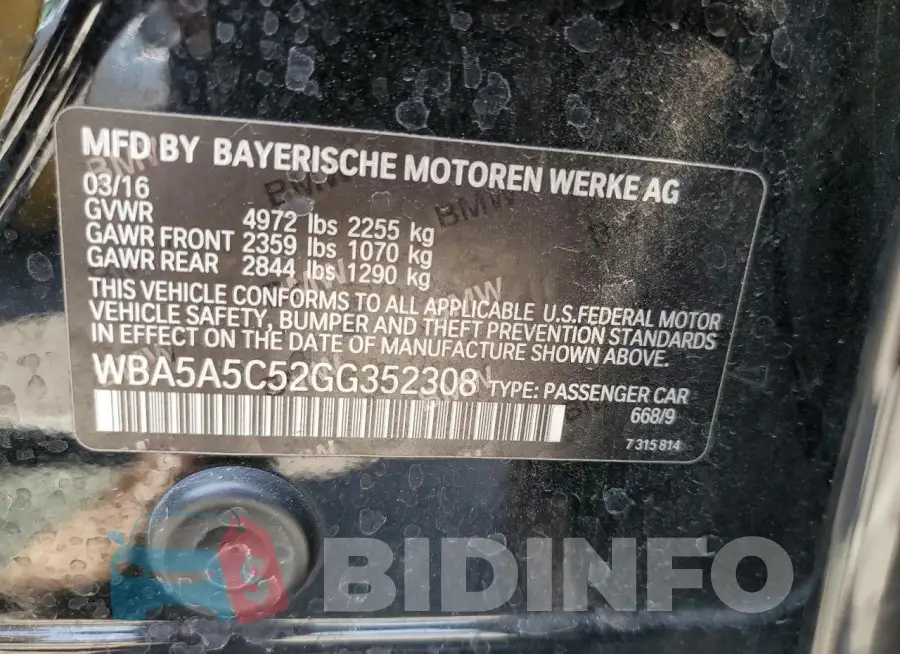 WBA5A5C52GG352308 Photo# 12