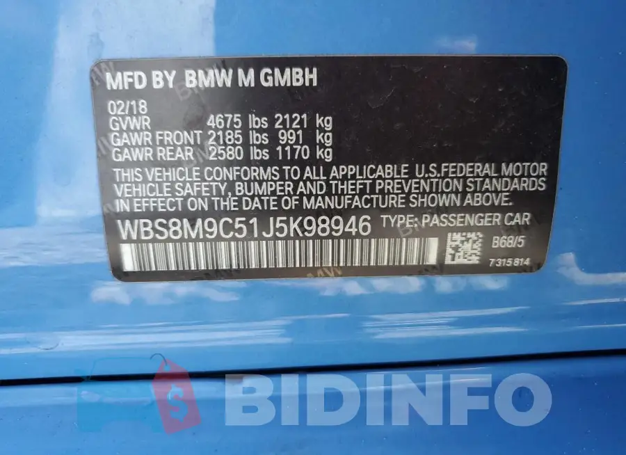 WBS8M9C51J5K98946 Photo# 12