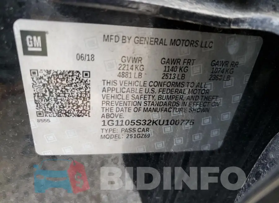 1G1105S32KU100775 Photo# 12