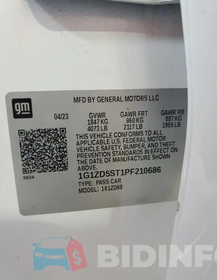 1G1ZD5ST1PF210686 Photo# 12