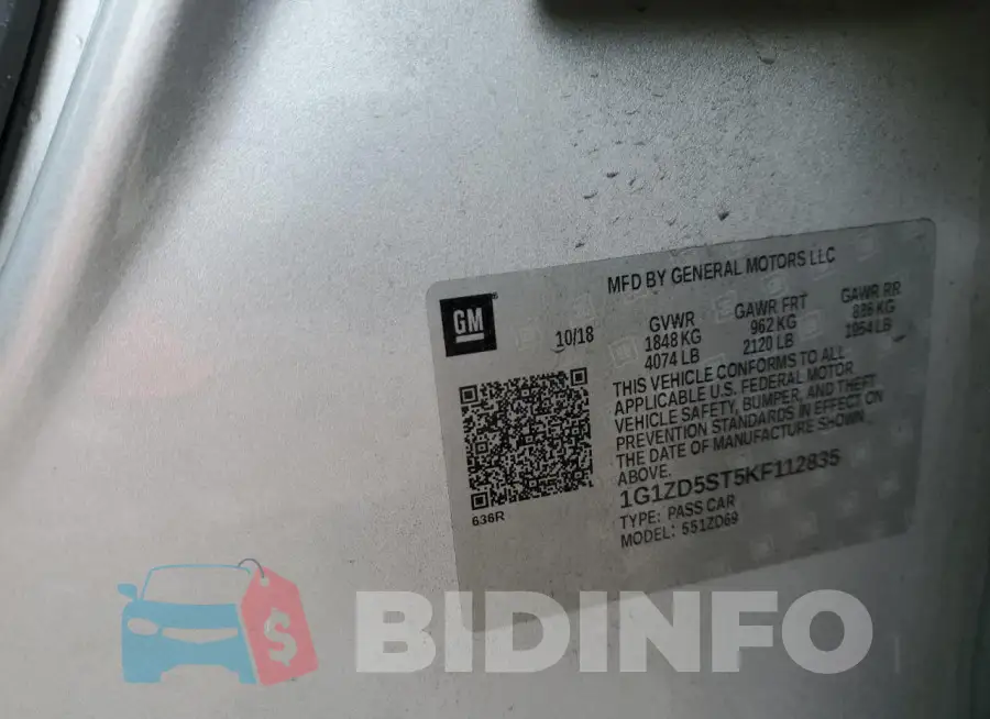 1G1ZD5ST5KF112835 Photo# 12
