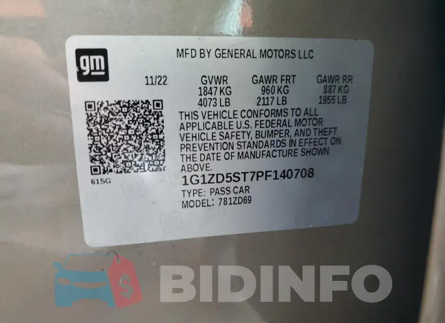 1G1ZD5ST7PF140708 Photo# 12