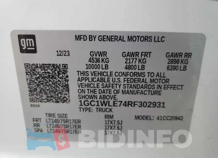 1GC1WLE74RF302931 Photo# 12