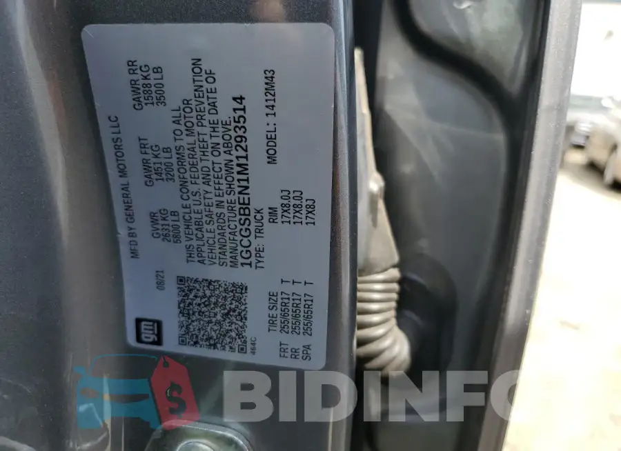 1GCGSBEN1M1293514 Photo# 13