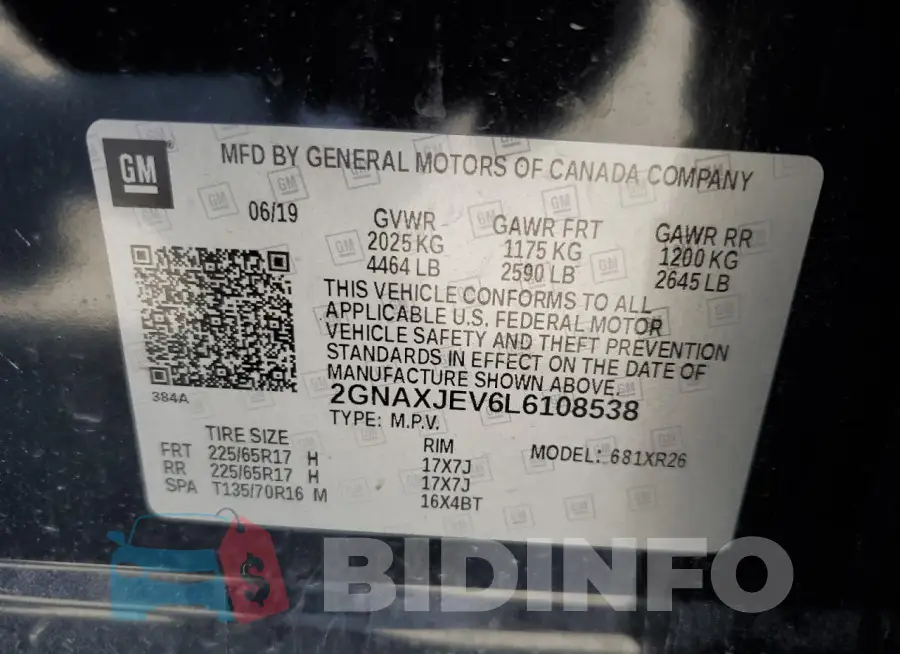 2GNAXJEV6L6108538 Photo# 13