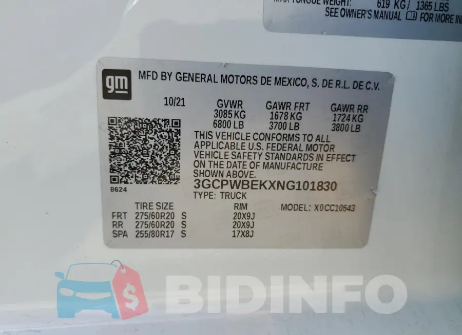 3GCPWBEKXNG101830 Photo# 12