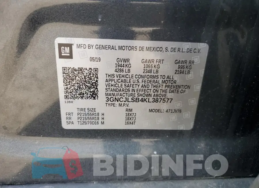 3GNCJLSB4KL387577 Photo# 12
