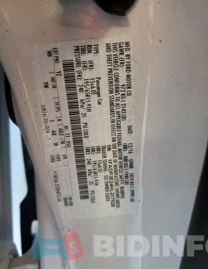 1FADP3E24HL207628 Photo# 12