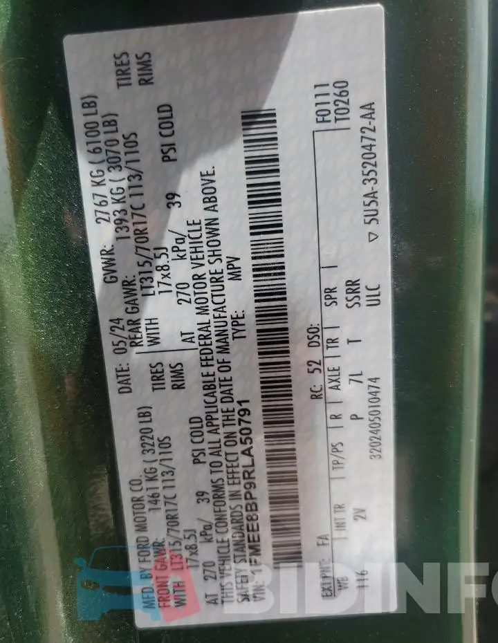 1FMEE8BP9RLA50791 Photo# 13