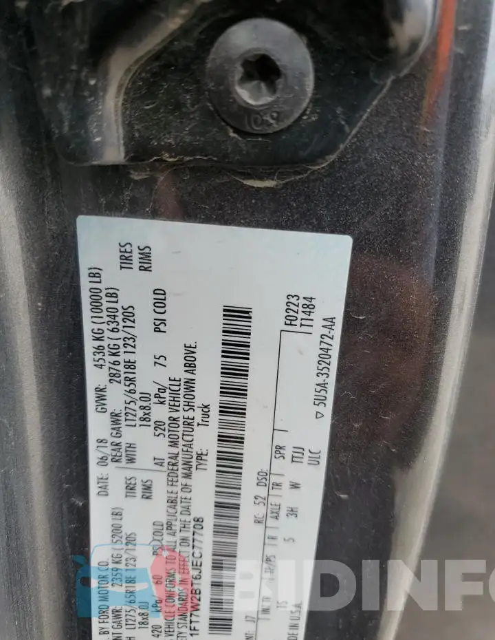 1FT7W2BT6JEC77708 Photo# 12