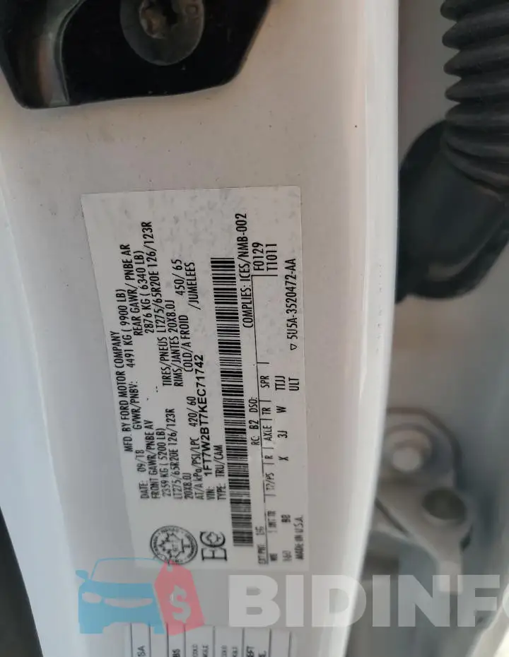 1FT7W2BT7KEC71742 Photo# 12