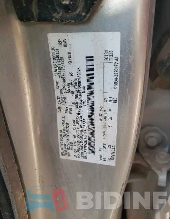 1FT7W2BT8HED07785 Photo# 12