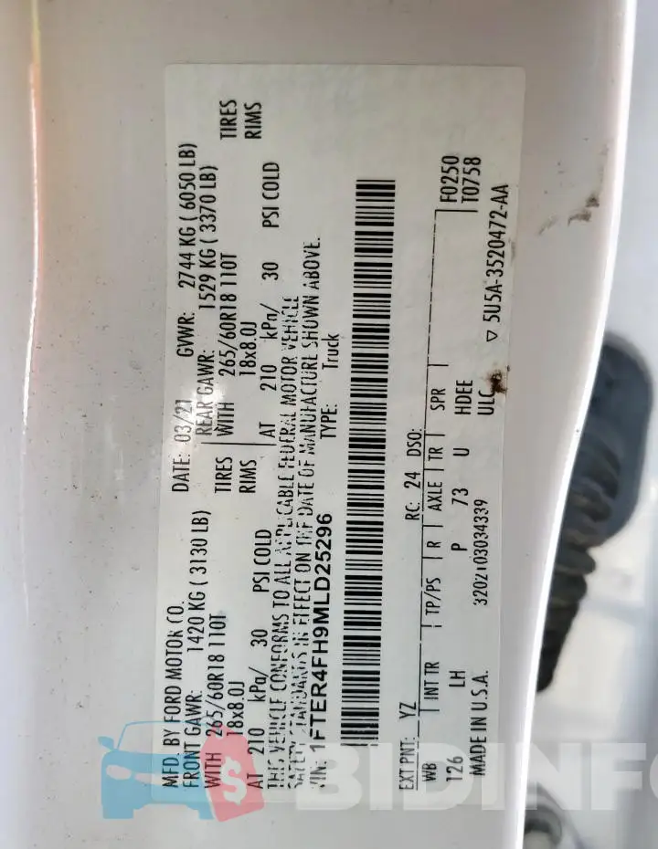 1FTER4FH9MLD25296 Photo# 12
