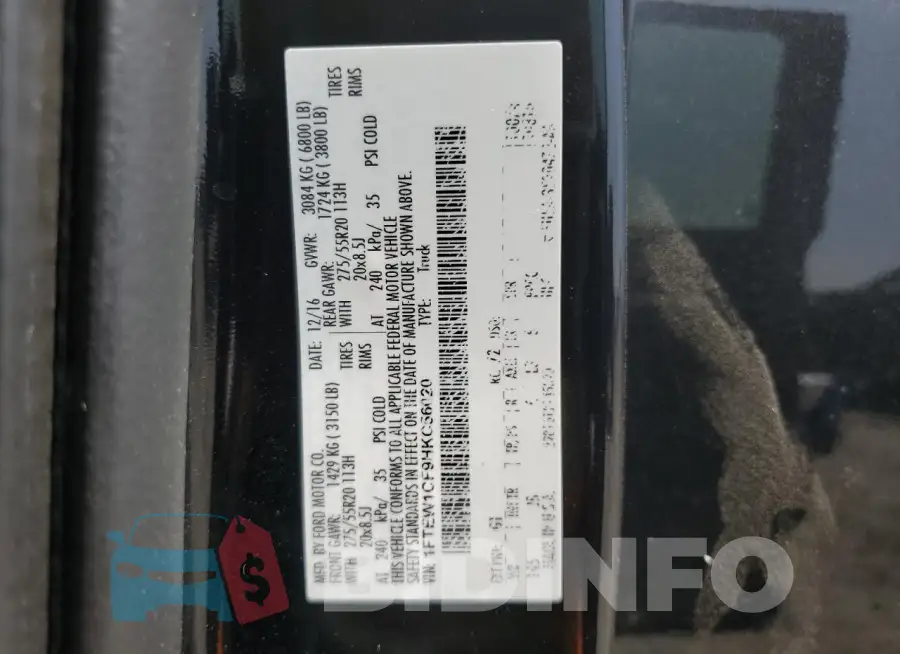 1FTEW1CF9HKC56020 Photo# 12