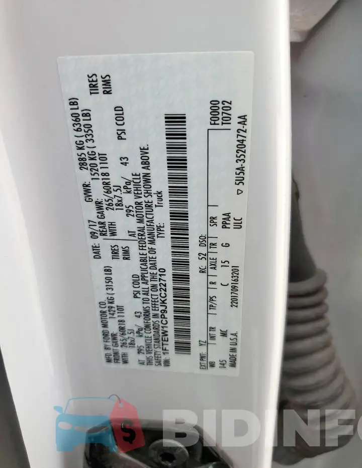1FTEW1CP9JKC22710 Photo# 12