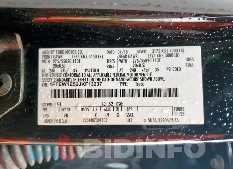 1FTEW1E52JKF13237 Photo# 12