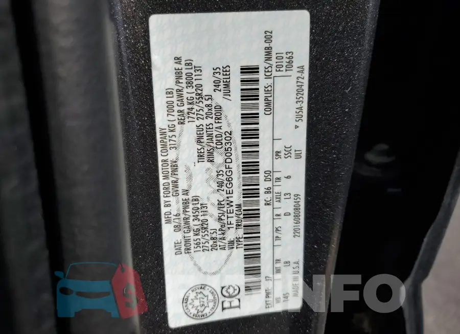 1FTEW1EG6GFD05302 Photo# 12