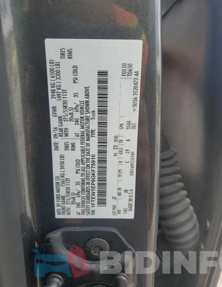 1FTEW1EP9GKF75910 Photo# 13