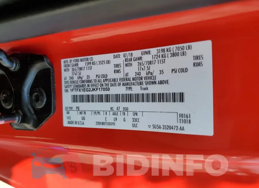 1FTFX1EG2JKF17050 Photo# 12