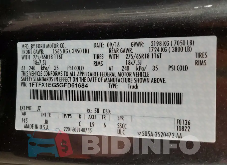 1FTFX1EG5GFD61684 Photo# 13