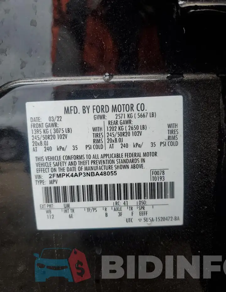 2FMPK4AP3NBA48055 Photo# 12