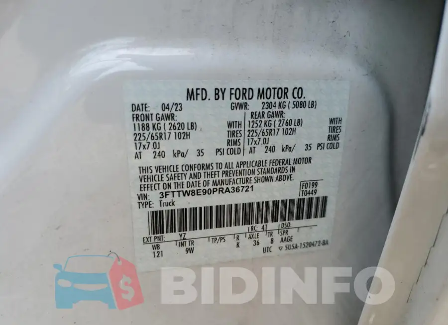 3FTTW8E90PRA36721 Photo# 12