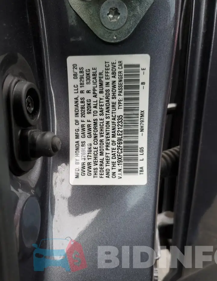 19XFC2F69LE212335 Photo# 12