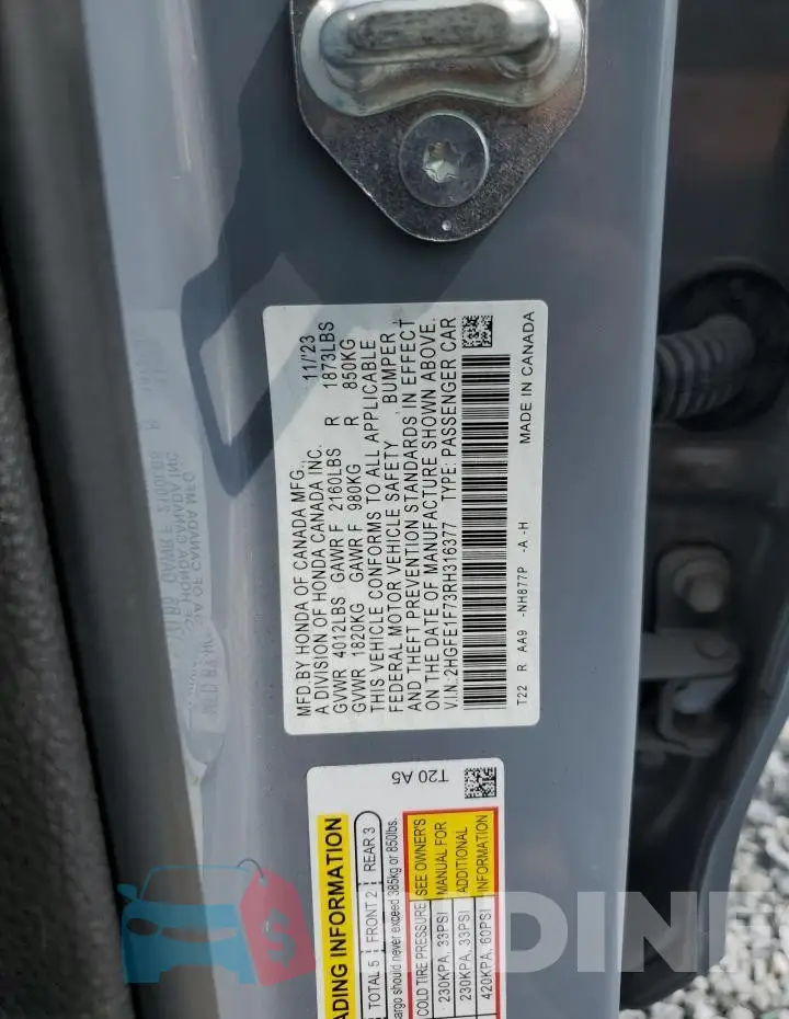 2HGFE1F73RH316377 Photo# 12