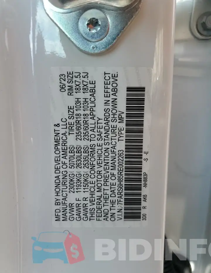 7FARS6H85RE002263 Photo# 14