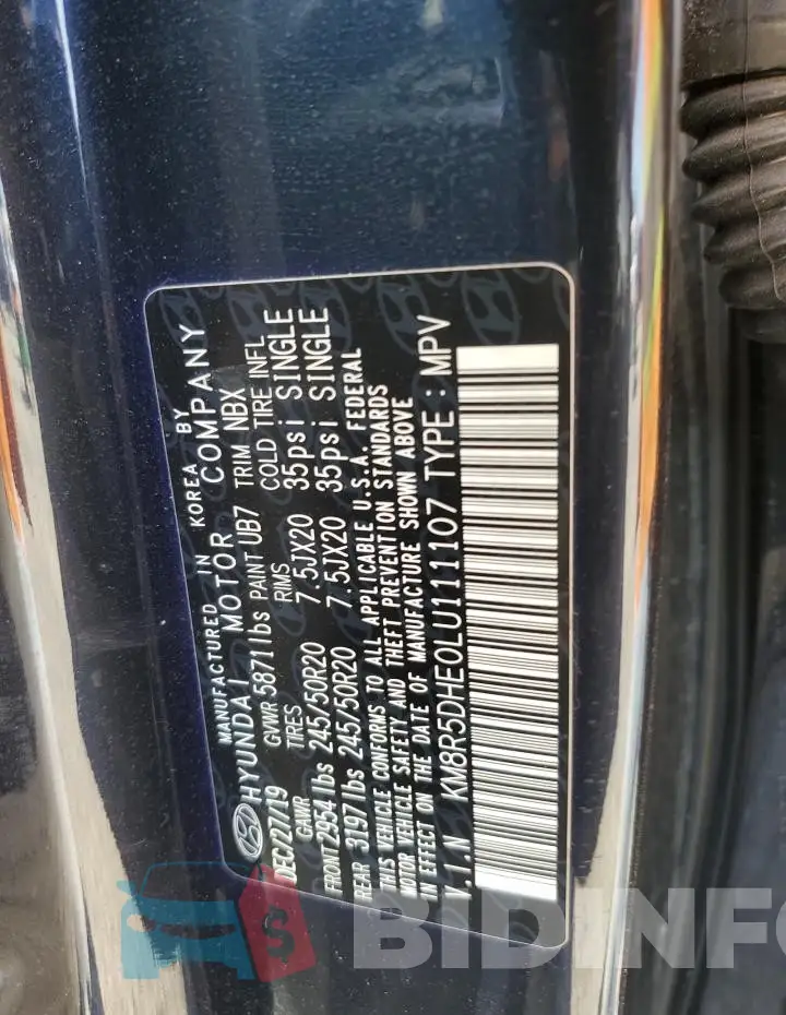 KM8R5DHE0LU111107 Photo# 14