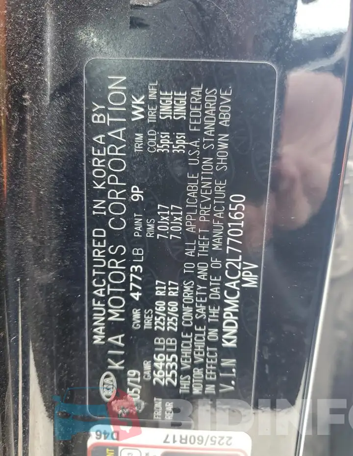 KNDPMCAC2L7701650 Photo# 13