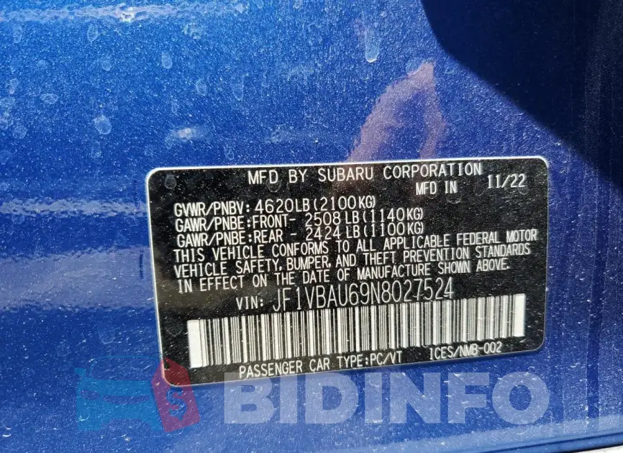 JF1VBAU69N8027524 Photo# 13