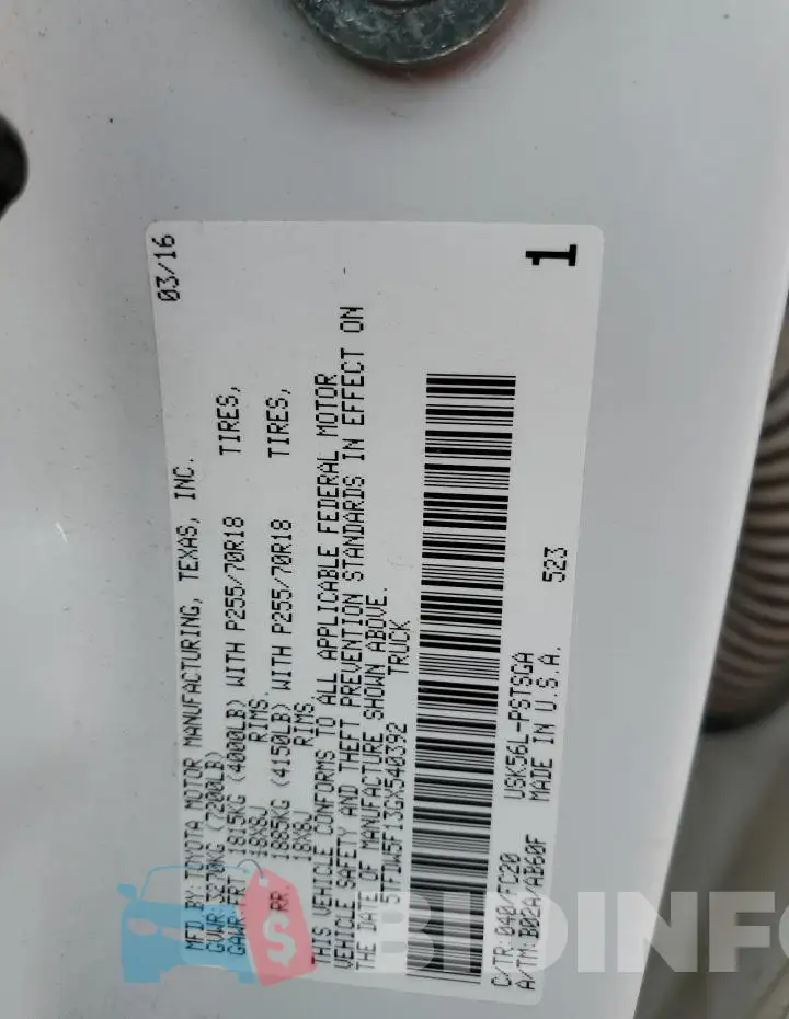 5TFDW5F13GX540392 Photo# 12